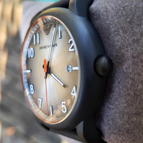 New EMPORIO ARMANI AR11176 Date Black Silicone Men Quartz Watch No Box A… - Picture 9 of 9